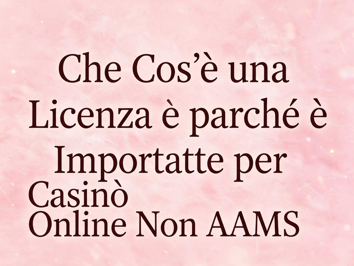 La Importanza della Licenza per Casinò Online Non AAMS