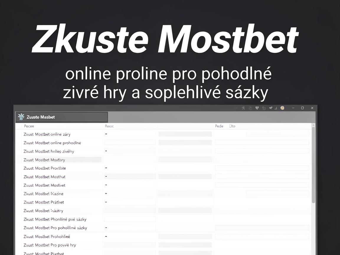 Zkuste Mostbet online pro pohodlné živé hry a spolehlivé sázky