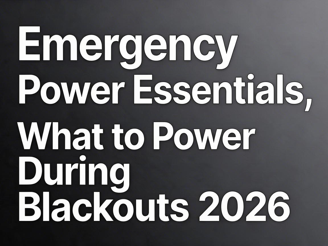 Emergency Power Essentials: What to Power During Blackouts 2026