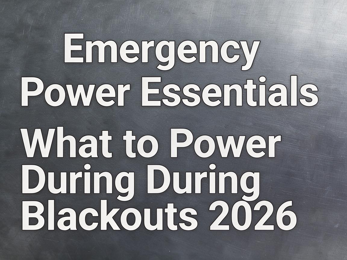 Emergency Power Essentials: What to Power During Blackouts 2026