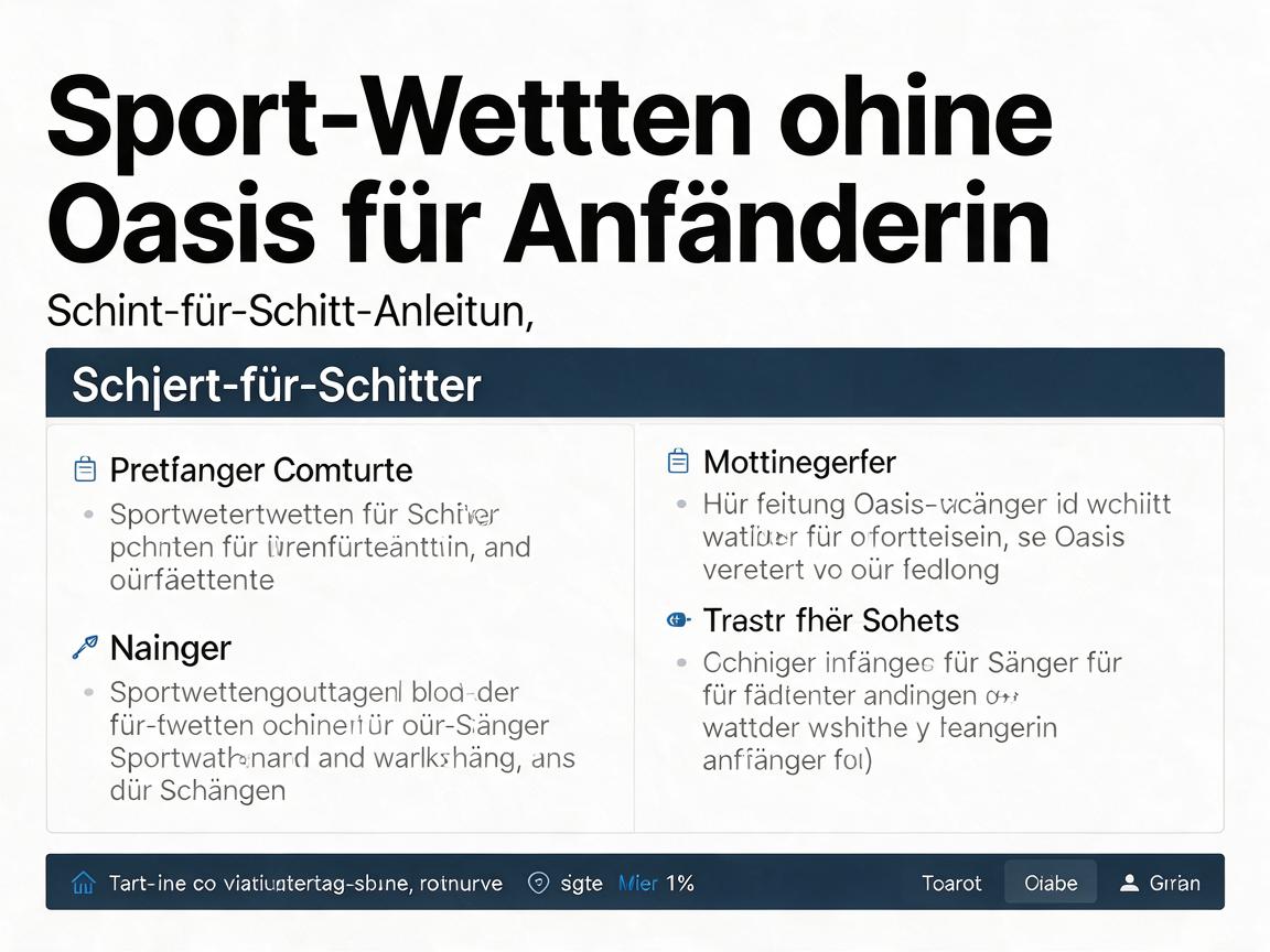 Schritt-für-Schritt-Anleitung: Sportwetten ohne Oasis für Anfänger
