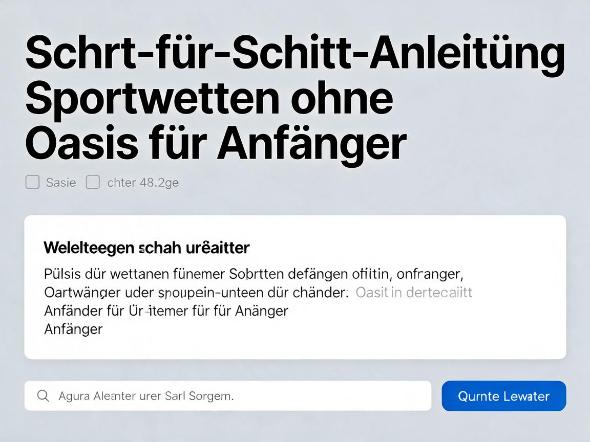 Schritt-für-Schritt-Anleitung: Sportwetten ohne Oasis für Anfänger