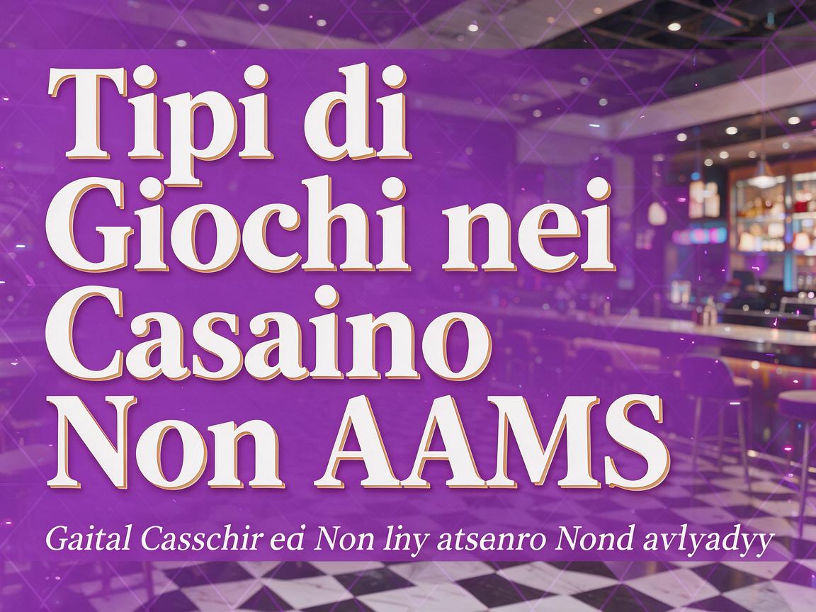 Casino Non AAMS: Diversi Tipi di Giochi Disponibili