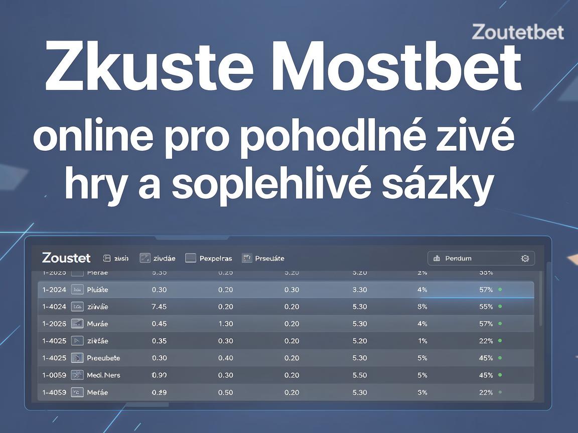 Zkuste Mostbet online pro pohodlné živé hry a spolehlivé sázky