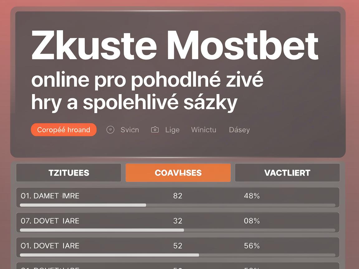 Zkuste Mostbet online pro pohodlné živé hry a spolehlivé sázky