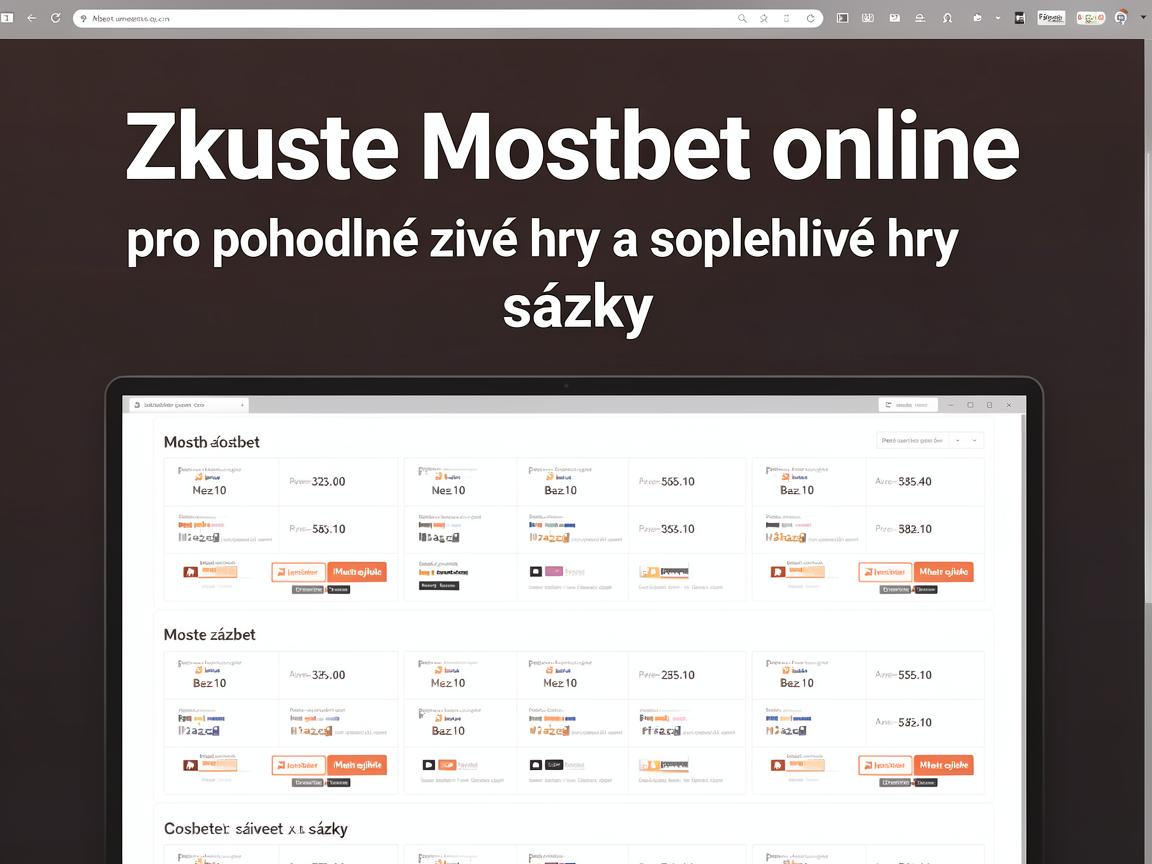 Zkuste Mostbet online pro pohodlné živé hry a spolehlivé sázky