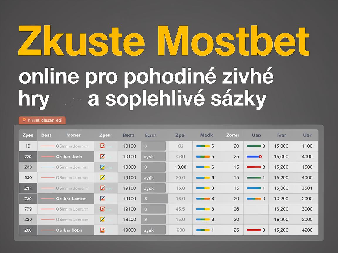 Zkuste Mostbet online pro pohodlné živé hry a spolehlivé sázky